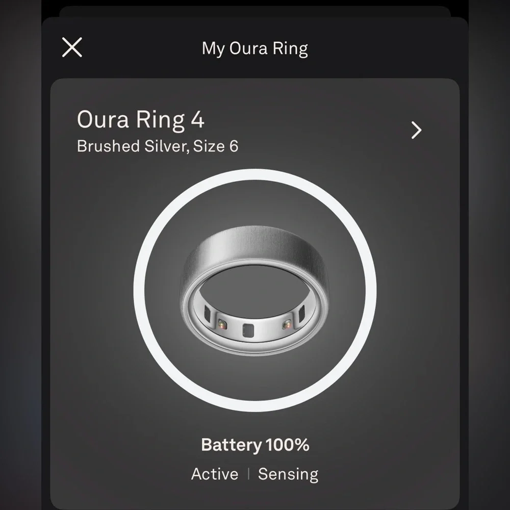 Oura Gen 4 Size 6 in Brushed Silver